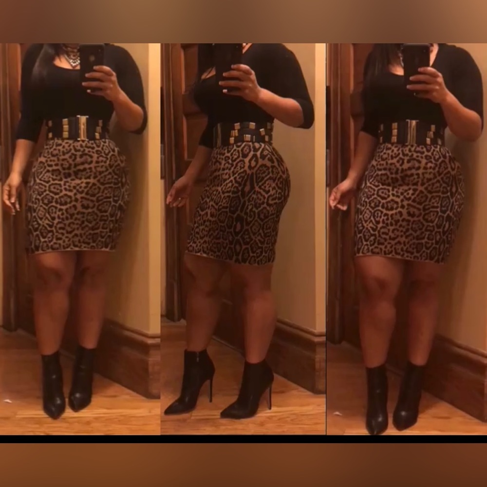 BCBG leopard bandage skirt.